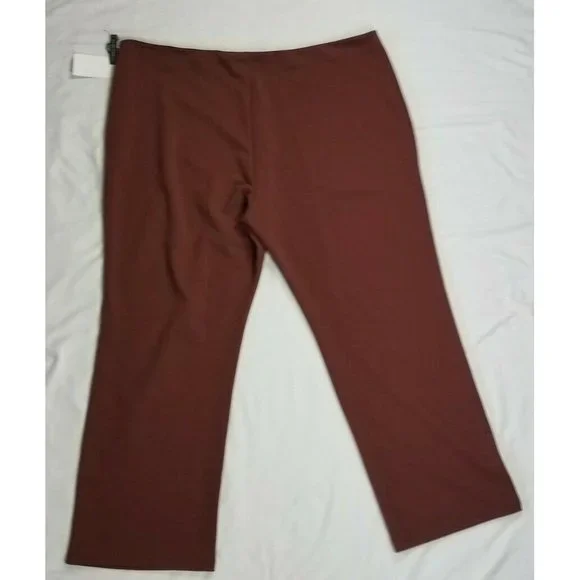 Leith Sz. 3X=22-24 (20W-22W) Brown Mocha High Waist Slim Side Zip Pants NWT - Picture 6 of 6